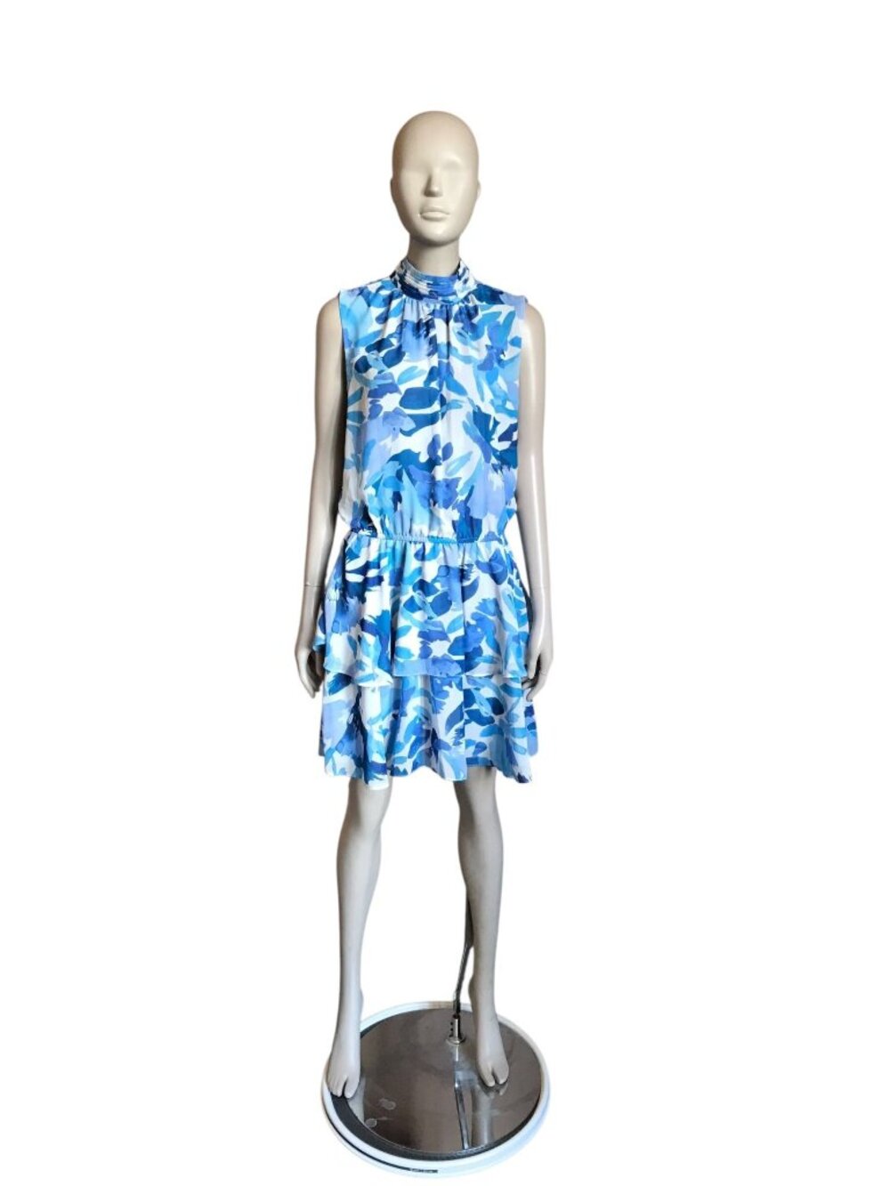 Socialite Blue and White Patterned Dress